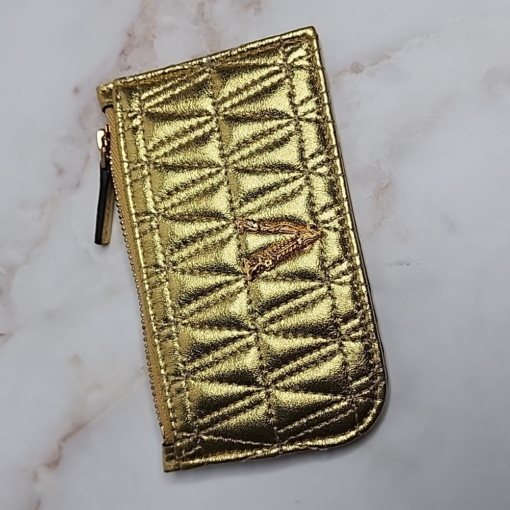 Versace virtus quilted card holder, wallet key pouch
